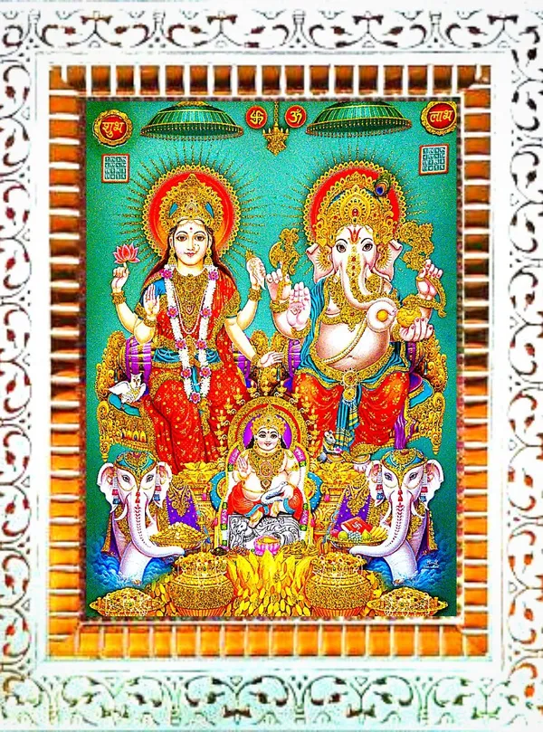 Photo_&_Frame_Laxmi_Kuber_Ganesh