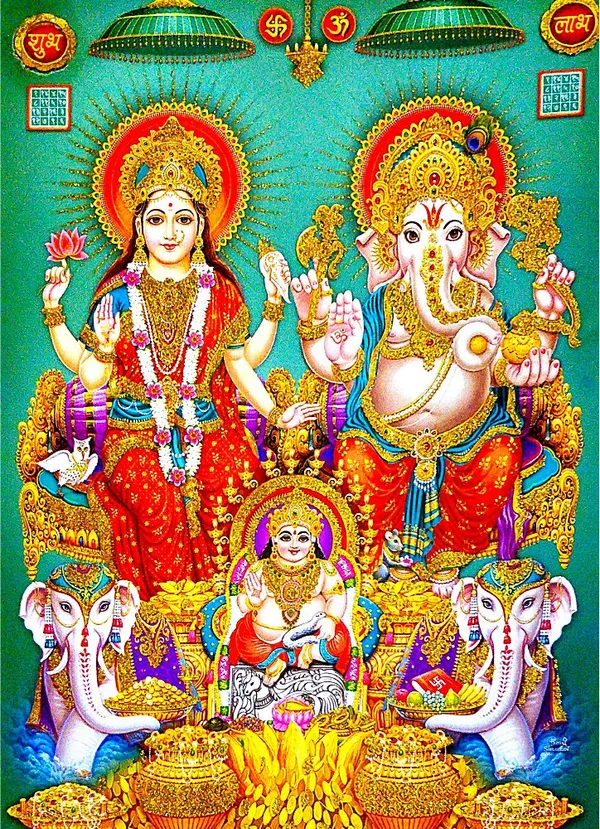 Photo_&_Frame_Laxmi_Kuber_Ganesh