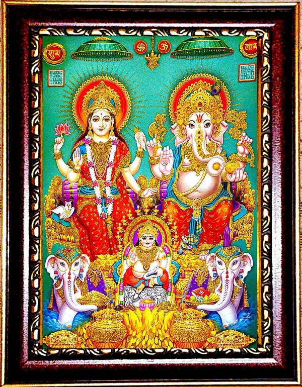 Photo_&_Frame_Laxmi_Kuber_Ganesh