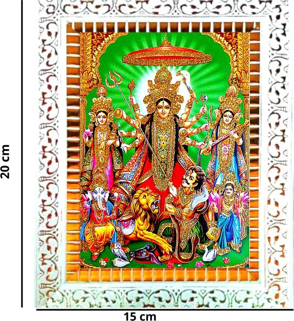 Photo_&_Frame_Laxmi_Ji,_Kali_Maa,_Saraswati_Ji_With_Mahishasura|_Goddess