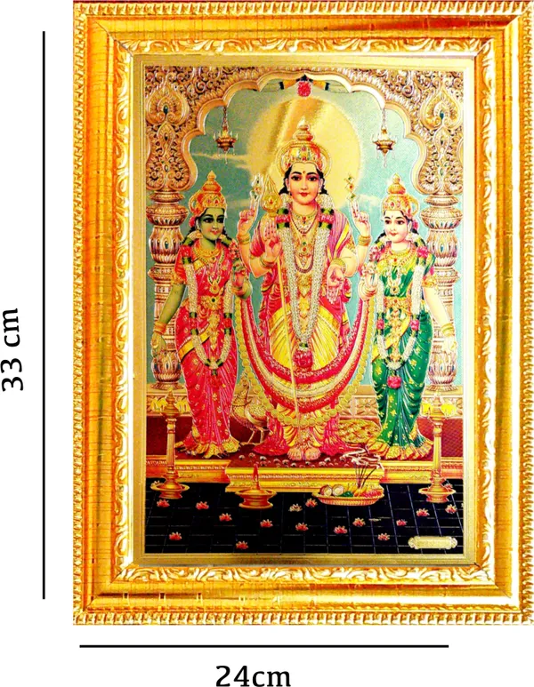 Photo_&_Frame_Lord_Murugan_And_His_Two_Wives_??__Valli_And_Devasena