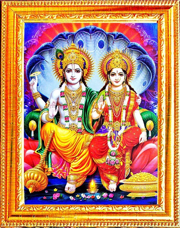 Photo_&_Frame_Lord_Vishnu_Laxmi_Ji_|_Religious