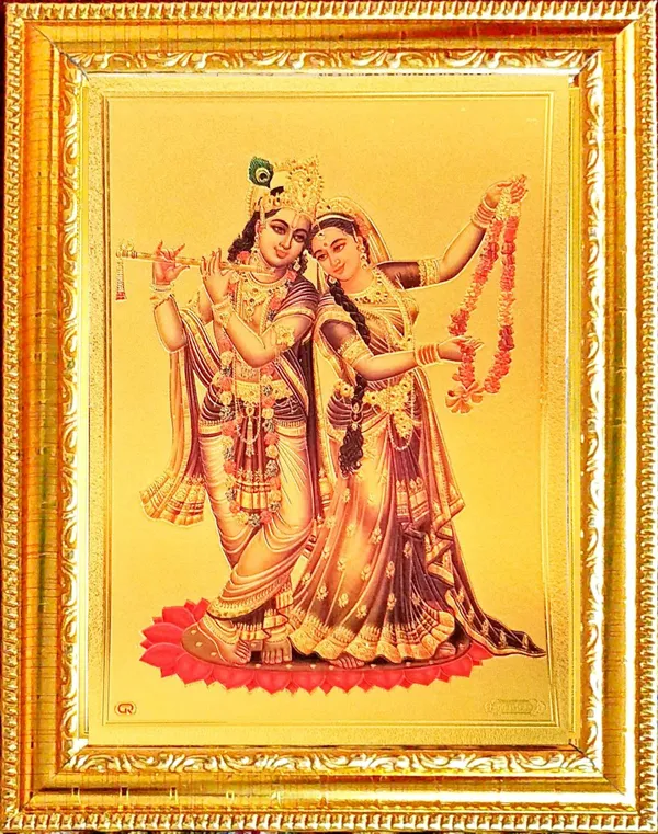 Photo_&_Frame_Gold_Foil_Embossed_Radha_Krishna___|