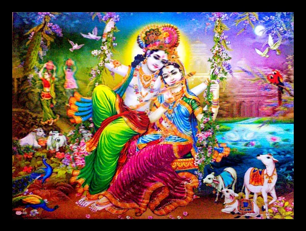 Photo_&_Frame_5D_Radha_Krishna_Painting_For_Living_Room_Digital_Reprint_12_Inch_X_16_Inch_Painting_(With_Frame)