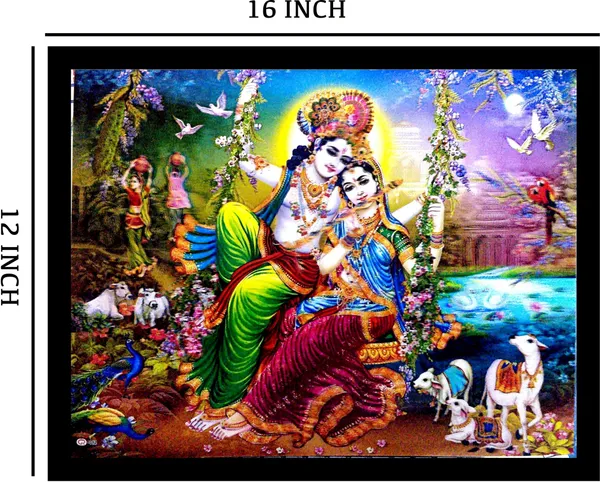 Photo_&_Frame_5D_Radha_Krishna_Painting_For_Living_Room_Digital_Reprint_12_Inch_X_16_Inch_Painting_(With_Frame)