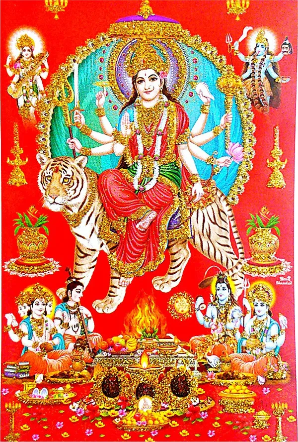 Photo_&_Frame_Durga_Maa_With_Other_Gods