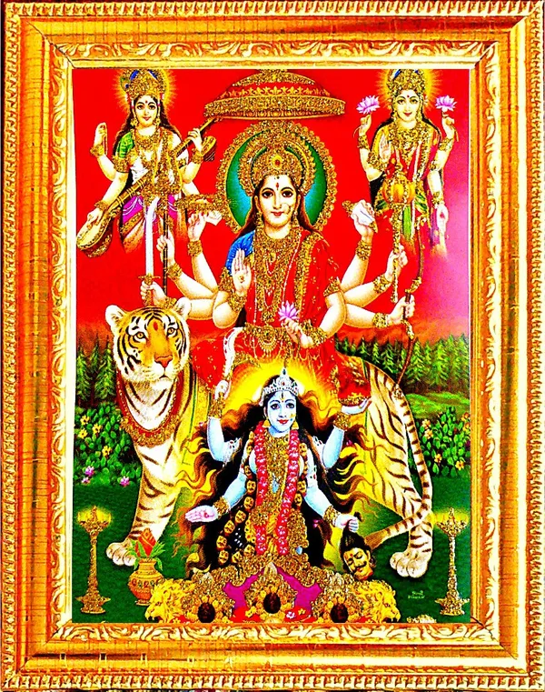 Photo_&_Frame_Durga_Maa,_Saraswati_Maa,_Laxmi_Maa_With_Kali_Maa_|_Goddess
