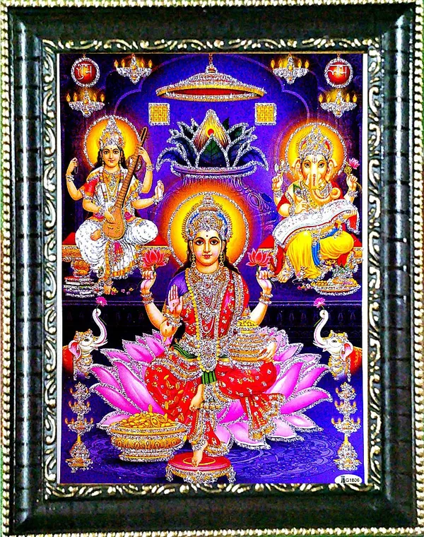 Photo_&_Frame_Laxmi_Ganesh_Saraswati_Maa