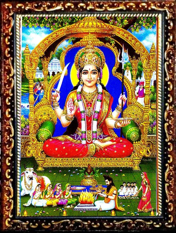Photo_&_Frame_Jai_Santoshi_Maa_|_Santoshi_Maa_|_Hindu_Folklore_|Goddess_Photo