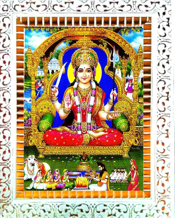 Photo_&_Frame_Jai_Santoshi_Maa_|_Santoshi_Maa_|_Hindu_Folklore_|Goddess_Photo