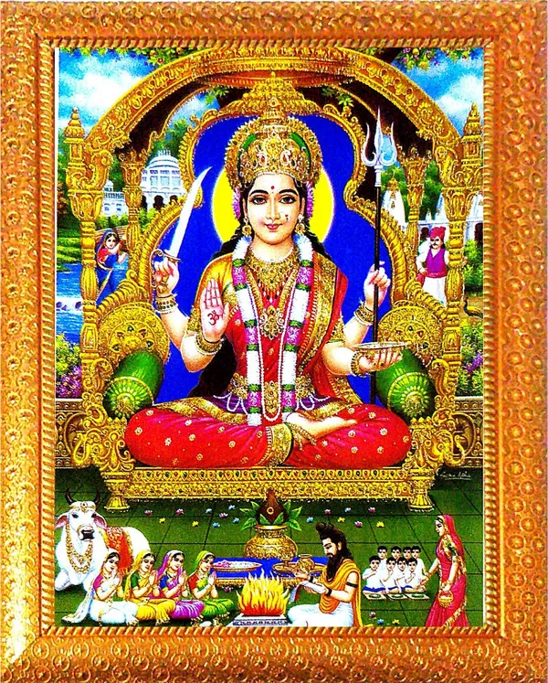 Photo_&_Frame_Jai_Santoshi_Maa_|_Santoshi_Maa_|_Hindu_Folklore_|Goddess_Photo