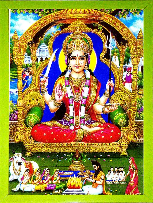 Photo_&_Frame_Jai_Santoshi_Maa_|_Santoshi_Maa_|_Hindu_Folklore_|Goddess_Photo