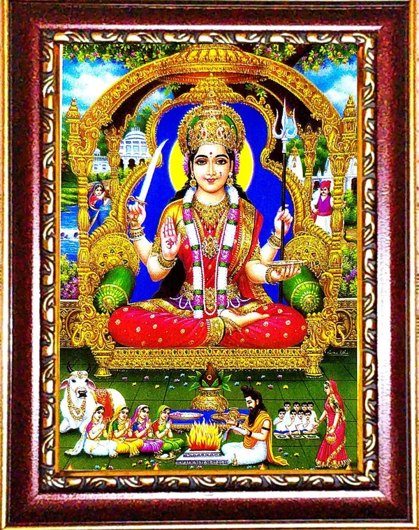 Photo_&_Frame_Jai_Santoshi_Maa_|_Santoshi_Maa_|_Hindu_Folklore_|Goddess_Photo