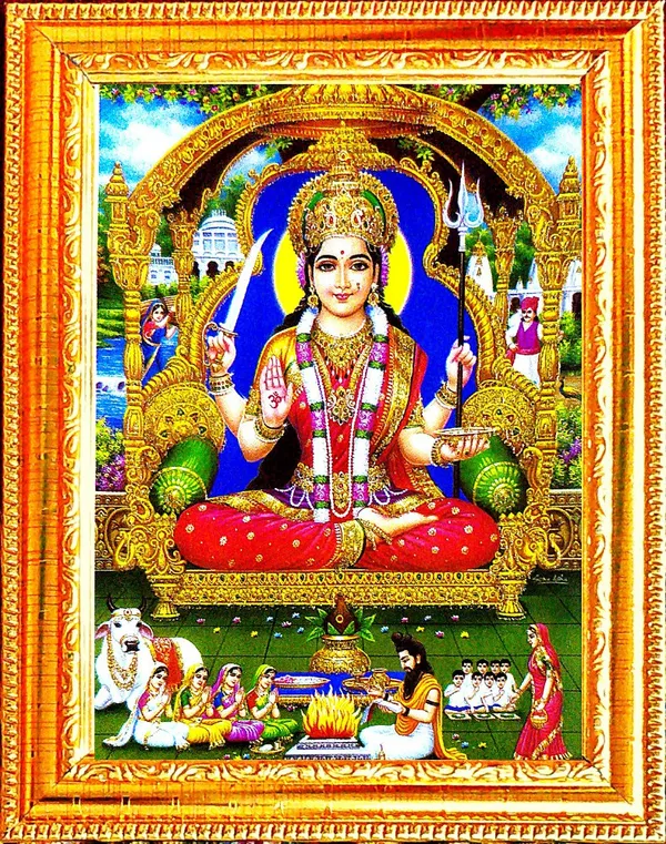 Photo_&_Frame_Jai_Santoshi_Maa_|_Santoshi_Maa_|_Hindu_Folklore_|Goddess_Photo