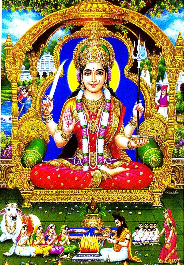 Photo_&_Frame_Jai_Santoshi_Maa_|_Santoshi_Maa_|_Hindu_Folklore_|Goddess_Photo