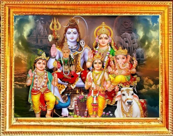 SUNINOW_Shiv_parivar_Photo_Frame_(_20_x_15_CM_)_Religious_Frame_()