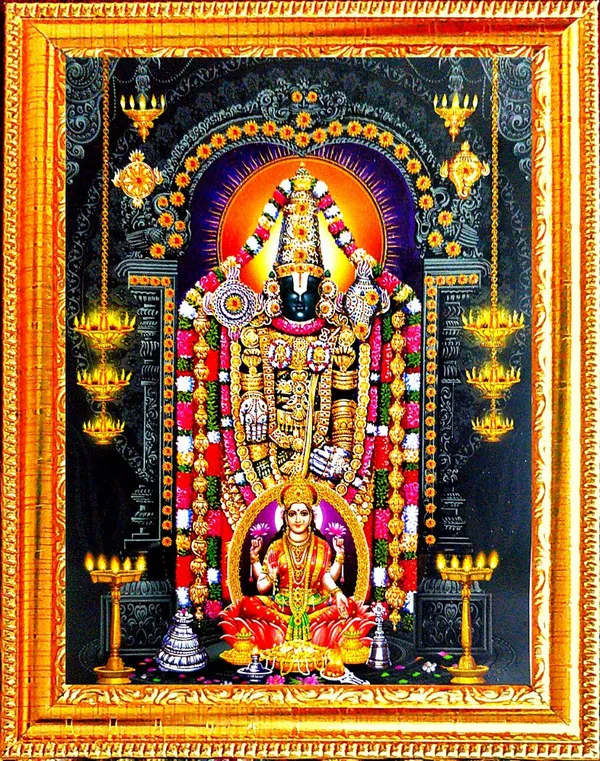 Photo_&_Frame_Tirupati_Balaji_With_Laxmi_Ji