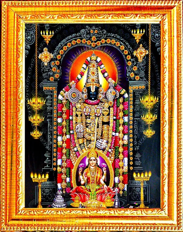 Photo_&_Frame_Tirupati_Balaji_With_Laxmi_Ji