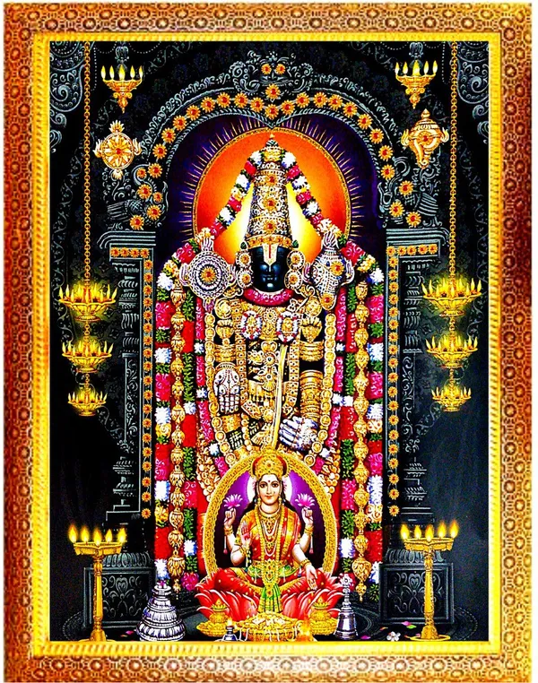 Photo_&_Frame_Tirupati_Balaji_With_Laxmi_Ji