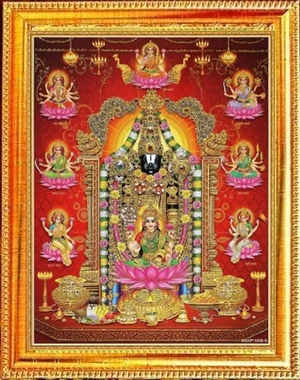 SUNINOW_Tirupati_Balaji_with_Laxmi_ji_Photo_Frame_(_20_X_15_CM_)_Religious_Frame_()
