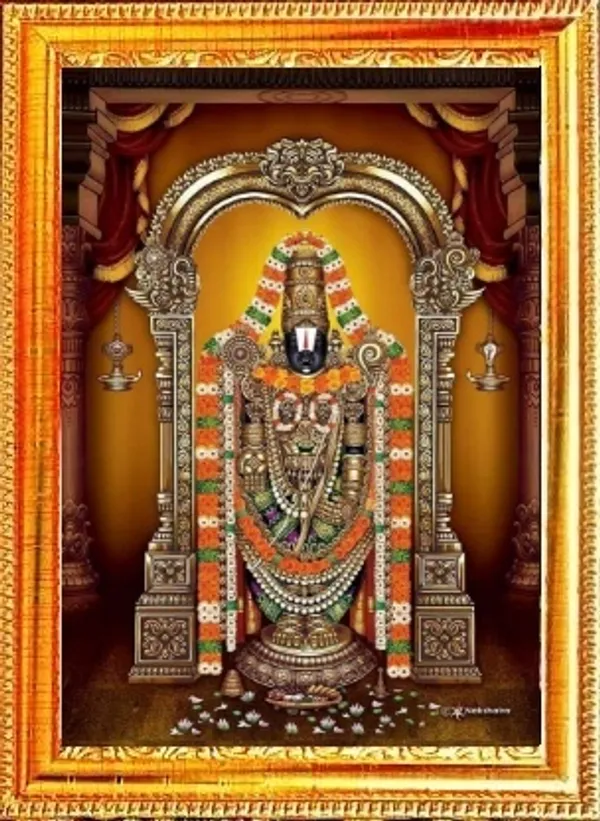 SUNINOW_Tirupati_Balaji_with_Laxmi_ji_Photo_Frame_(_33_X_24_CM_)_Religious_Frame_()