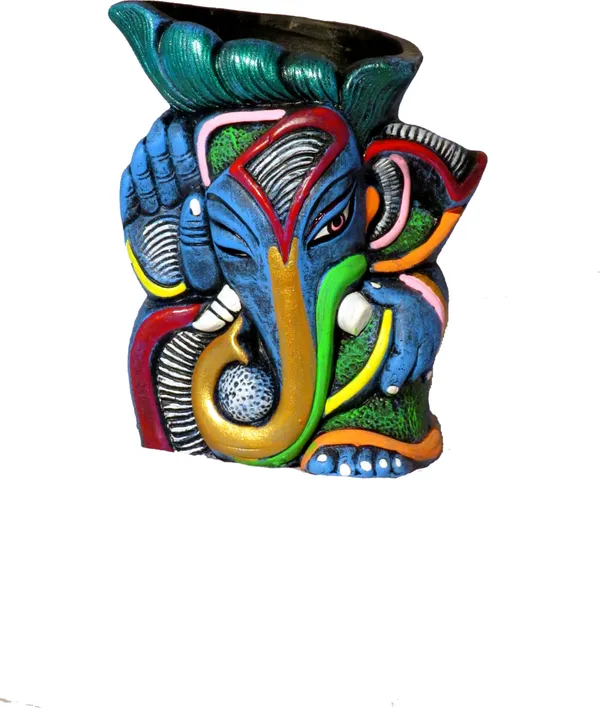 Terrcotta_Multipurpose_Ganesha_Pen_Stand_/_Flower_Pot_For_Home_And_Office_Table_Decor_(_5_X_5_Inch_)_Terracotta_Vase_(5_Inch,_Multicolor)