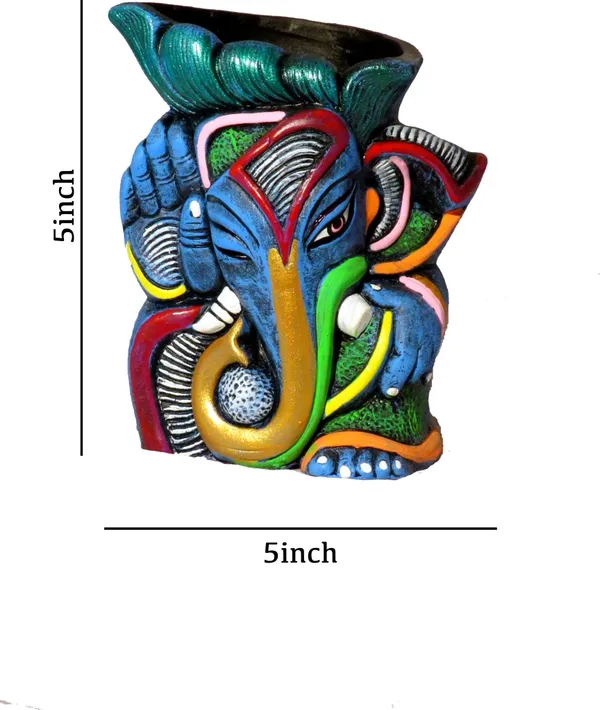 Terrcotta_Multipurpose_Ganesha_Pen_Stand_/_Flower_Pot_For_Home_And_Office_Table_Decor_(_5_X_5_Inch_)_Terracotta_Vase_(5_Inch,_Multicolor)