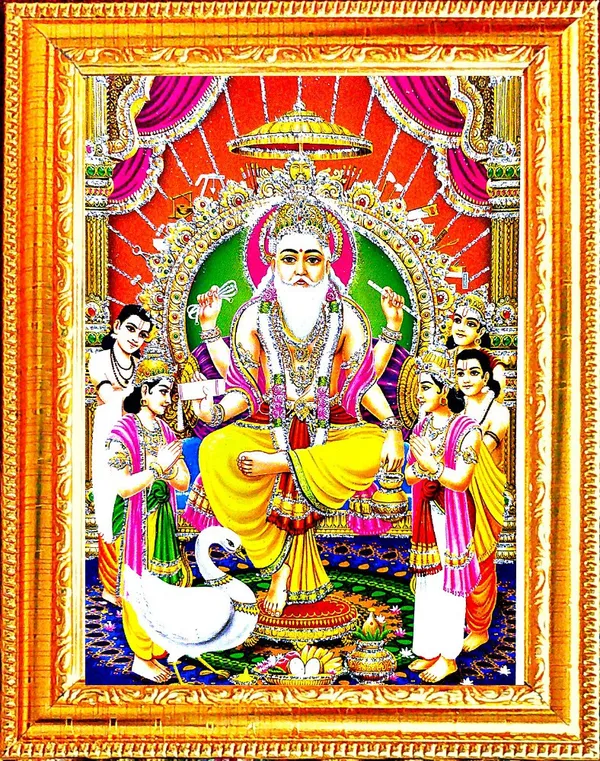 Photo_&_Frame_Vishwakarma_Ji___|_God__s_|_Hindu_God_Photo_|_Bhagwan_Photo_|_Small_Size_Photo_Of_7X_5_Inch