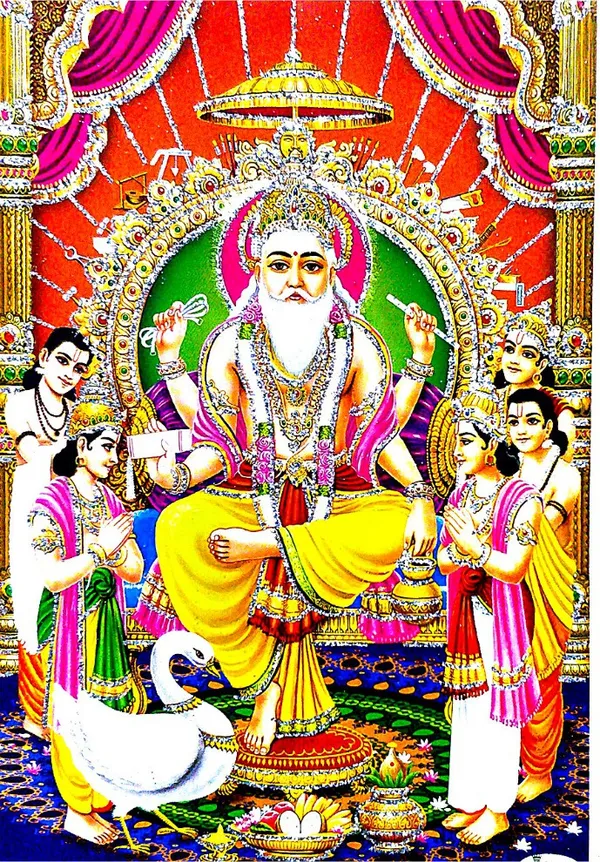 Photo_&_Frame_Vishwakarma_Ji___|_God__s_|_Hindu_God_Photo_|_Bhagwan_Photo_|_Small_Size_Photo_Of_7X_5_Inch