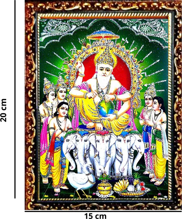 Photo_&_Frame_Vishwakarma_Ji___|_God__s_|_Hindu_God_Photo_|_Bhagwan_Photo_|_Small_Size_Photo_Of_7X_5_Inch