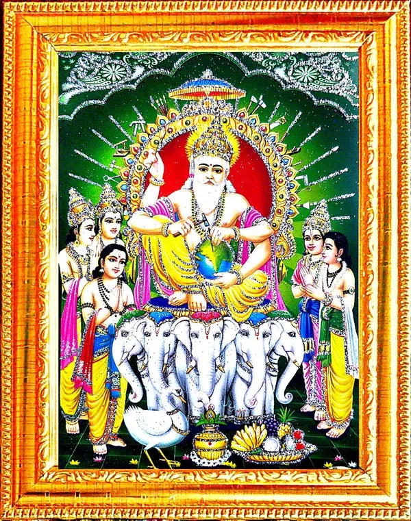 Photo_&_Frame_Vishwakarma_Ji___|_God__s_|_Hindu_God_Photo_|_Bhagwan_Photo_|_Small_Size_Photo_Of_7X_5_Inch