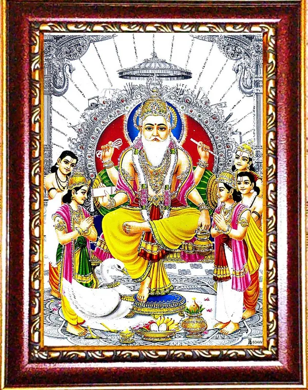 Photo_&_Frame_Vishwakarma_Ji___|_God__s_|_Hindu_God_Photo_|_Bhagwan_Photo_|_Small_Size_Photo_Of_7X_5_Inch