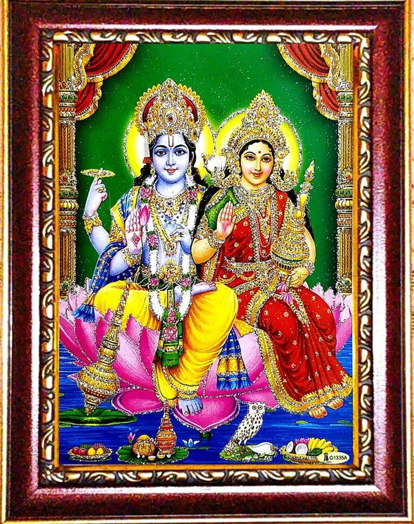 Photo_&_Frame_Lord_Vishnu_Laxmi_Ji_|_Laxmi_Ji_Vishnu_Ji