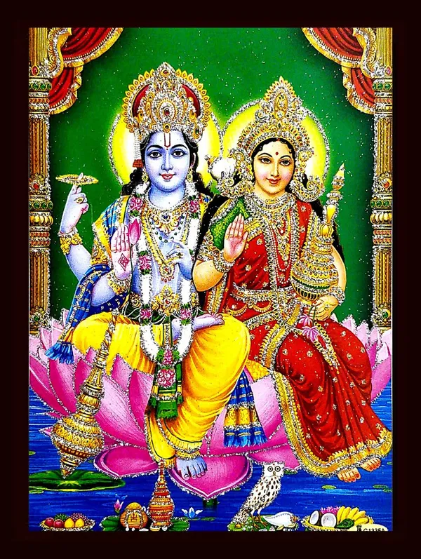 Photo_&_Frame_Lord_Vishnu_Laxmi_Ji_|_Laxmi_Ji_Vishnu_Ji
