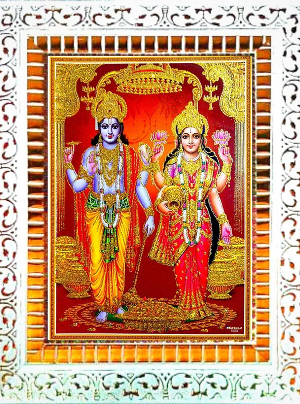 Photo_&_Frame_Lord_Vishnu_Ji_With_Mahalakshmi