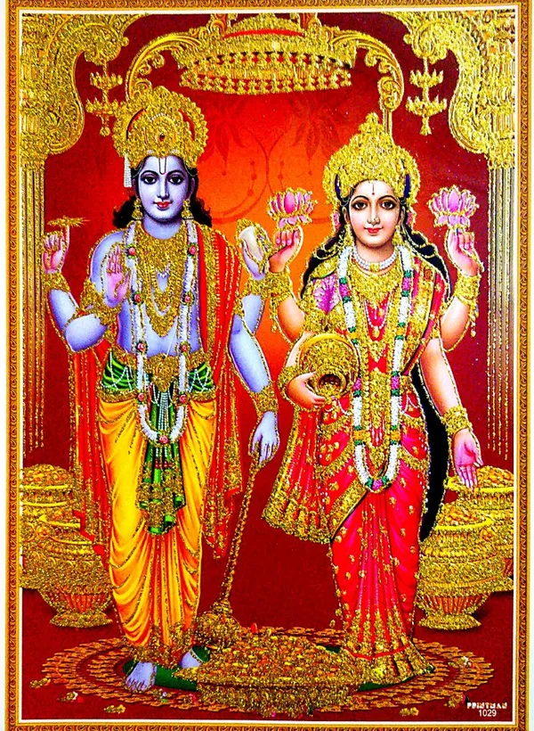 Photo_&_Frame_Lord_Vishnu_Ji_With_Mahalakshmi