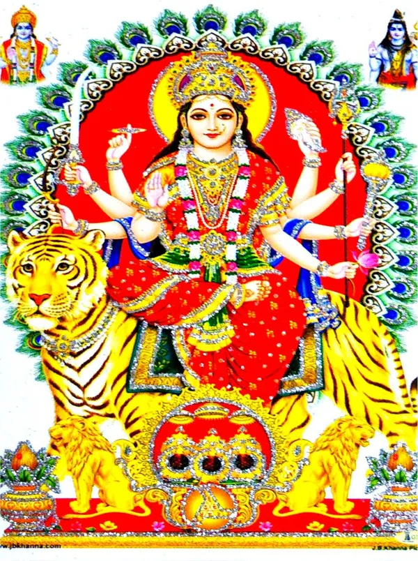 Photo_&_Frame_Durga_Maa_With_Shiv_Ji_And_Vishnu_Ji