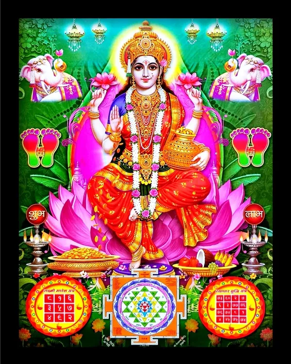 Photo_&_Frame_Laxmi_Ji_With_Yantra___|_God___|_God_Photos_|_Bhagwan_Photo