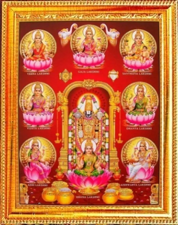 SUNINOW_Tirupati_Balaji_with_Laxmi_ji_Photo_Frame_(_29_X_23_CM_)_Religious_Frame_()