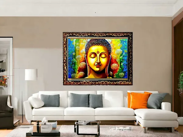 SUNINOW_Crystal_embossed_Buddha_photo_frame_Religious_Frame