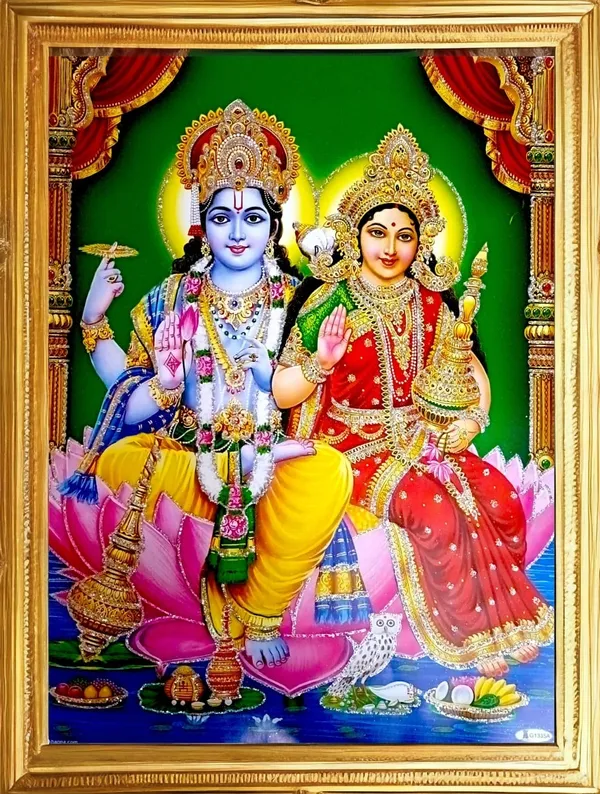 SUNINOW_Big_Size_Vishnu_laxmi_Religious_Frame