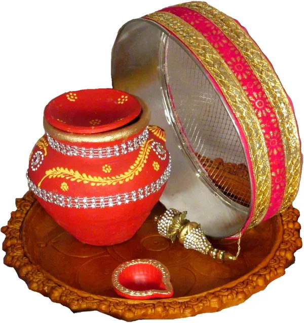 Karwa_Chauth_Pooja_Thali_Set|Karwachauth_Thali_Set_|Karwa_Chauth_Thali_Terracotta_(6_Pieces,_Multicolor)