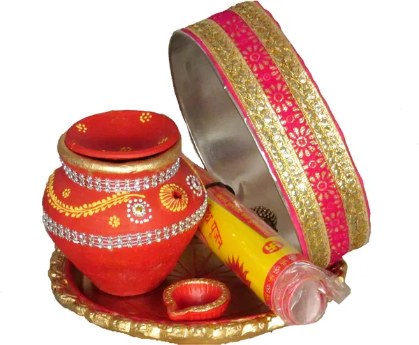 Karwa_Chauth_Pooja_Thali_Set|Karwachauth_Thali_Set_|Karwa_Chauth_Thali_Terracotta_(6_Pieces,_Multicolor)