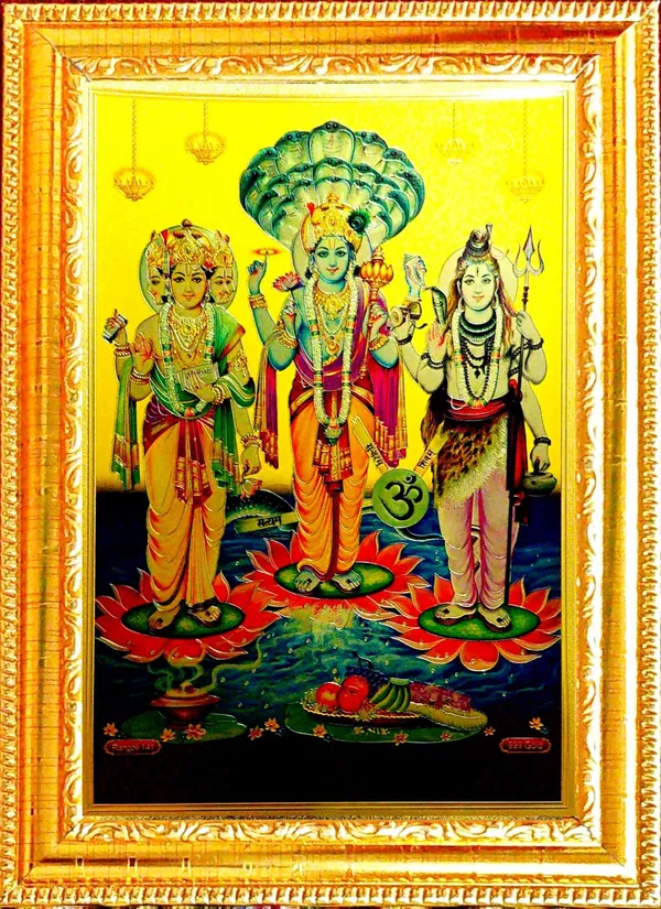 Photo_&_Frame_Lord_Brahma_Vishnu_Mahesh