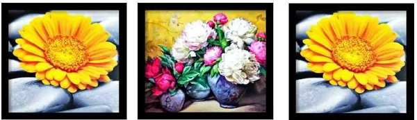 Photo_&_Frame_Yellow_Flower_Painting_For_Wall_Decor_|_Wall_Painting_For_Living_Room_Digital_Reprint_13_Inch_X_13_Inch_Painting_(With_Frame,_Pack_Of_3)