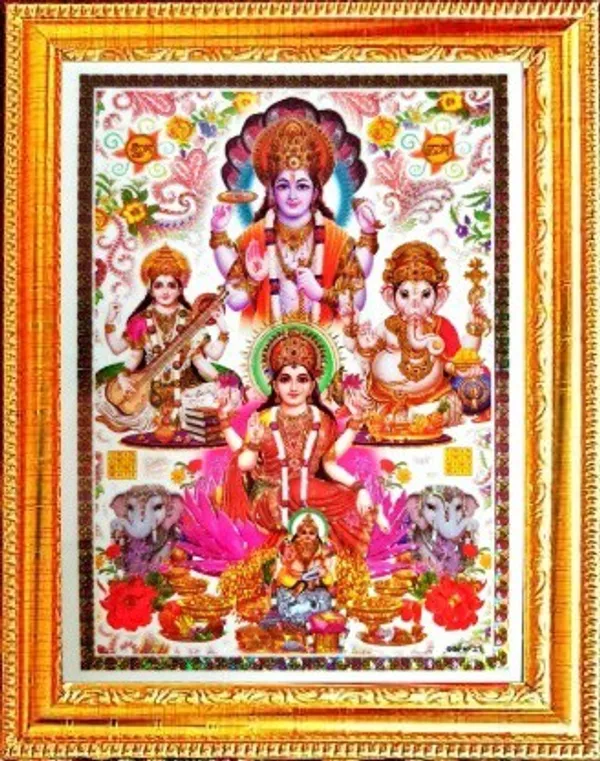 Photo_&_Frame_God_Vishnu_Laxmi_Ganesh_Saraswati_With_Kuber_Ji