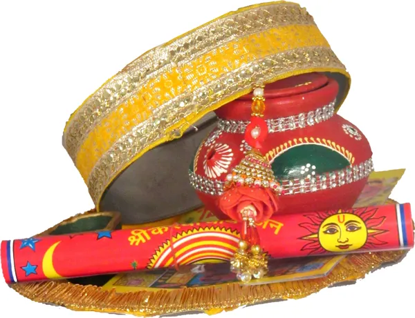 Kkarwa_Chauth_Thali_With_Full_Size_Chunni_And_Glass_With_Thali_Cover_For_Pooja_Terracotta_(12_Pieces,_Multicolor)