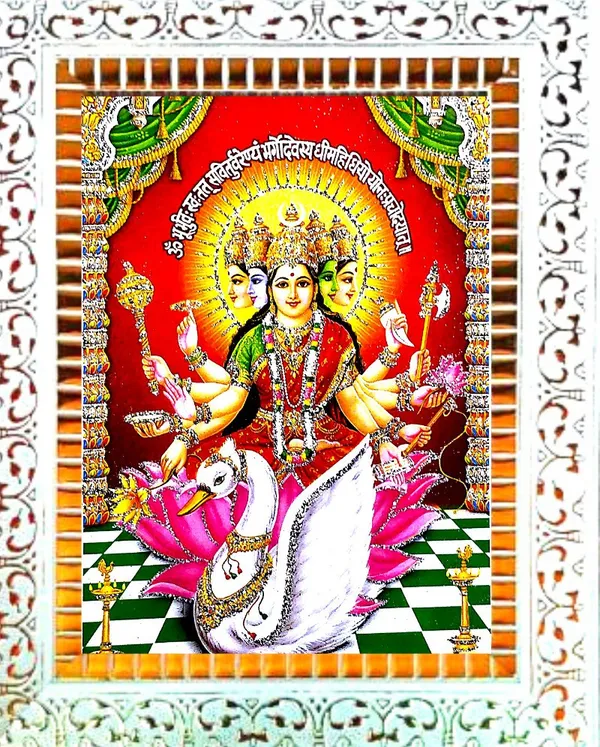 Photo_&_Frame_Gayatri_Mata_|_Gayatri_Mantra_|Goddess_Brahma_|_Savitri_Mata_|_Veda_Mata