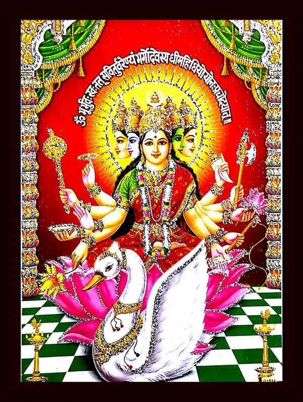 Photo_&_Frame_Gayatri_Mata_|_Gayatri_Mantra_|Goddess_Brahma_|_Savitri_Mata_|_Veda_Mata