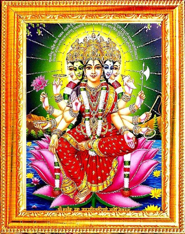 Photo_&_Frame_Gayatri_Mata_|_Gayatri_Mantra_|Goddess_Brahma_|_Savitri_Mata_|_Veda_Mata